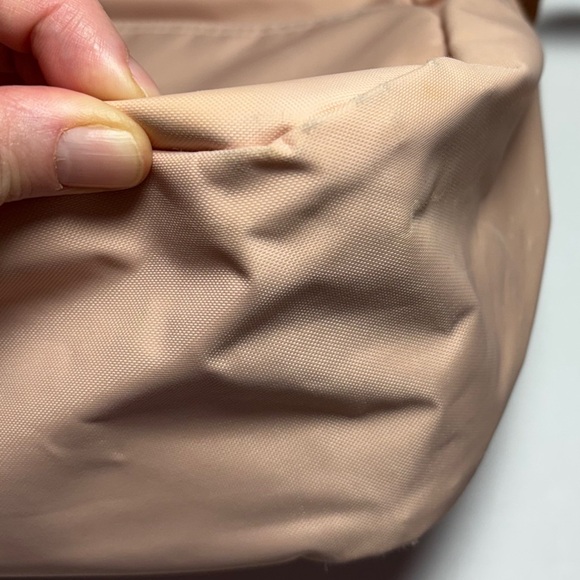 Longchamp Nylon Portfolio Salmon/Brown messenger adjustable Crossbody Bag - Picture 7 of 10